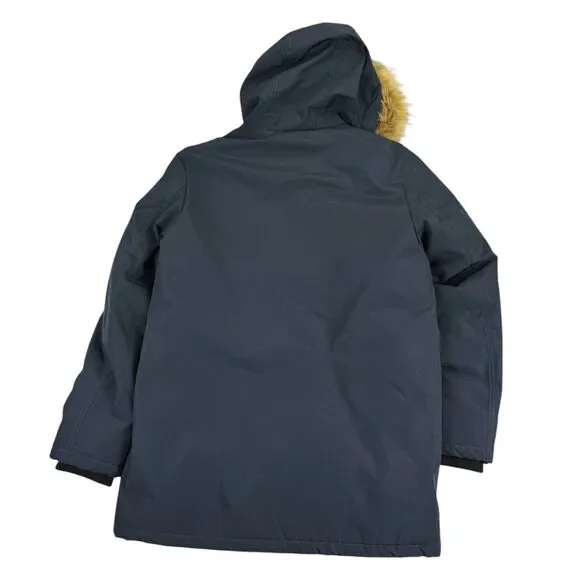 Club Room Mens Removable Faux Fur Hood Ultra Loft Parka Jacket Navy Blue S - Picture 5 of 6
